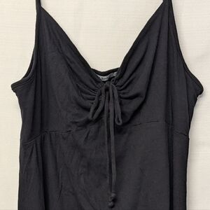 Michael Stars Black Maxi Dress Tie-Front Spaghetti Strap Size Large